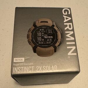 Garmin Instinct 2X Solar Tactical Edition - Coyote Tan - New Open Box